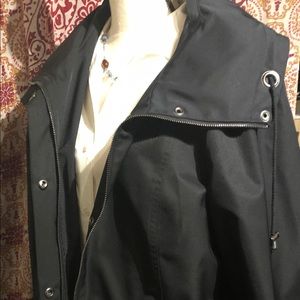 Black hooded coat